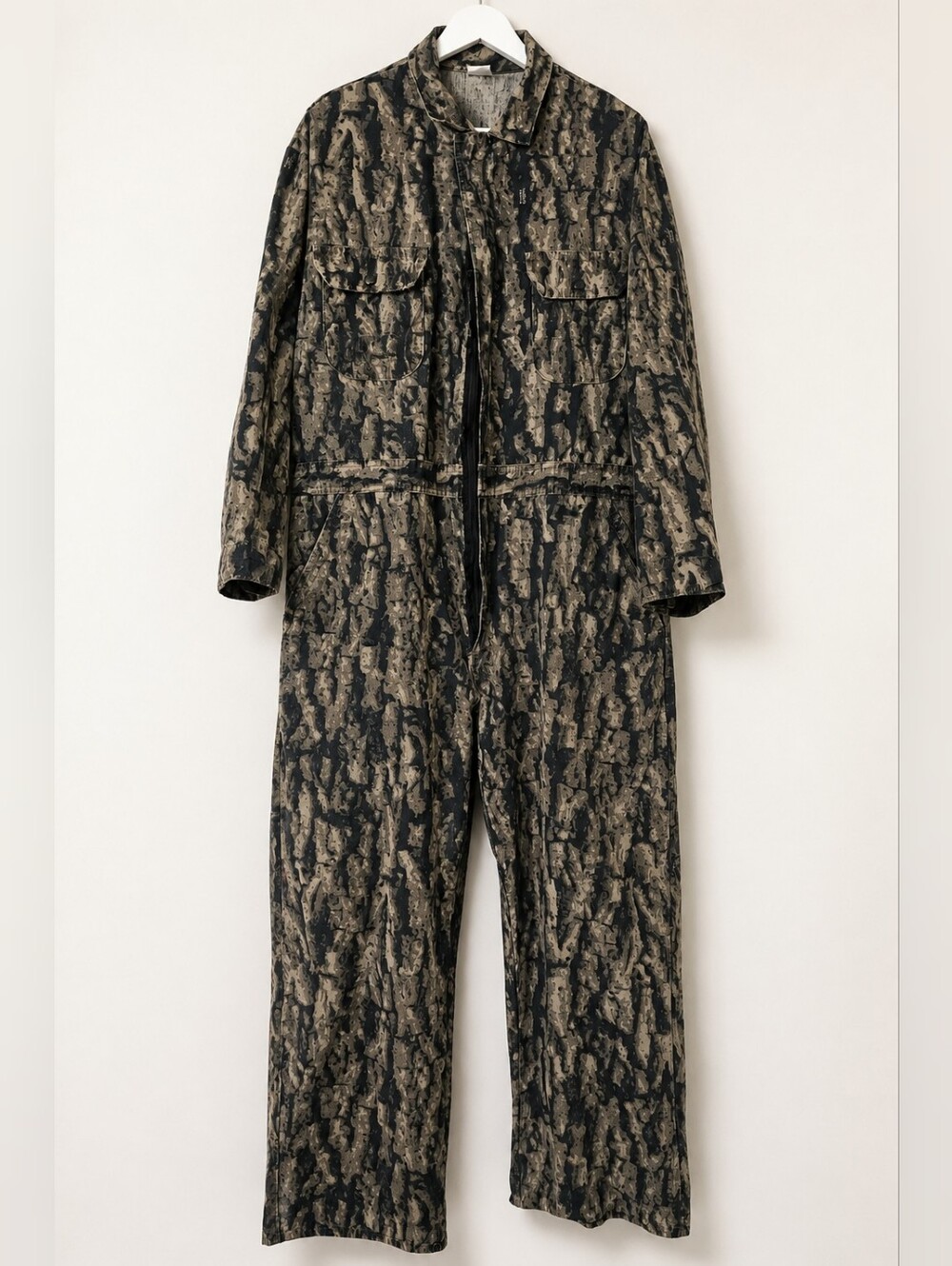 Vintage Timber Ghost Camo Coveralls Full Zip Hunting Jumpsuit Non Insulated